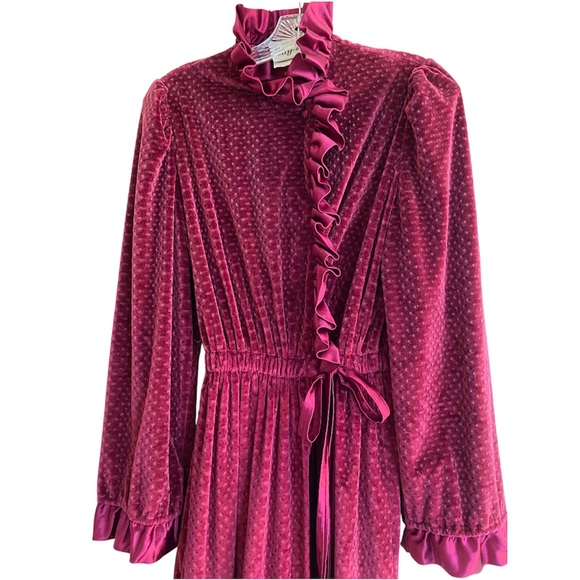 Luxury Robe Velvet Satin Vintage Old Hollywood 1930’s Style Victorian Edwardian - Picture 13 of 16
